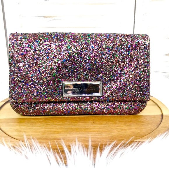 BCBGeneration Handbags - BCBGENERATION Multi Color Glitter Clutch NEW!